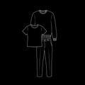 Designer clothing vendor - sweater, shirt and pants line art